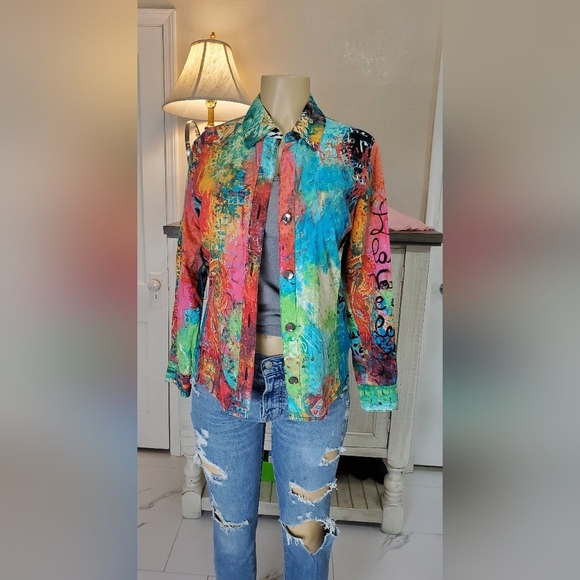 Chico's Tops - Colorful Abstract Button Up